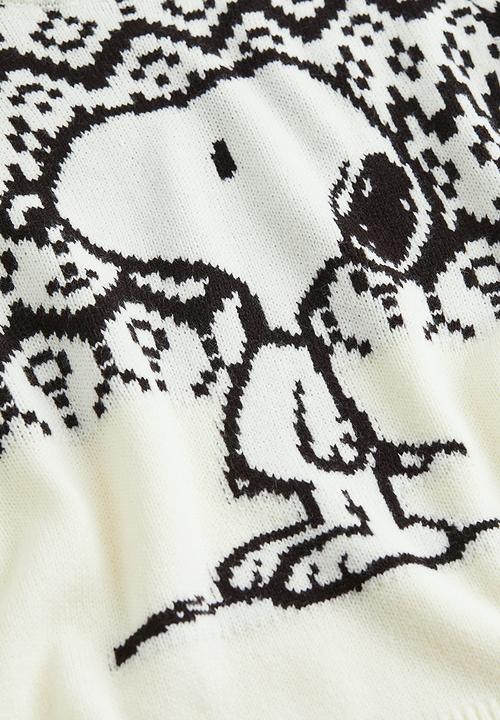 H&M - Jacquard-knit jumper - white/snoopy