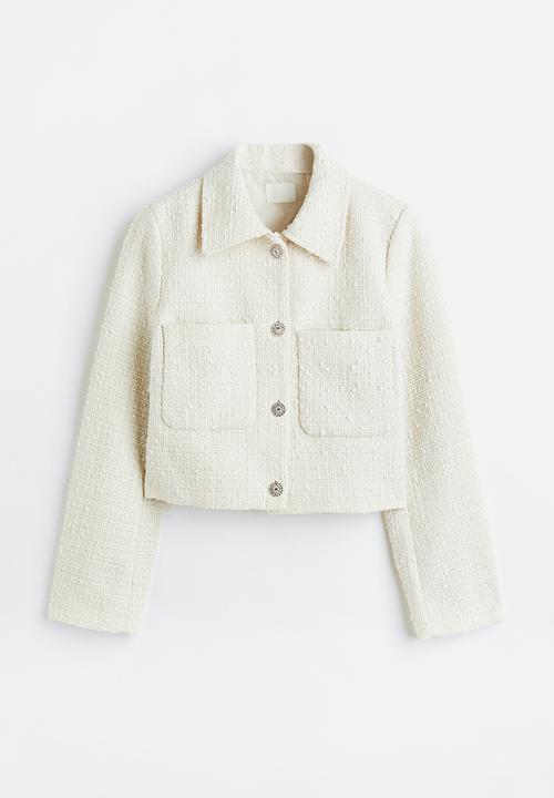 H&M - Rhinestone-button jacket - cream