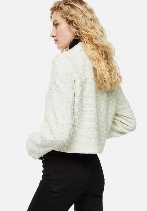 H&M - Rhinestone-button jacket - cream