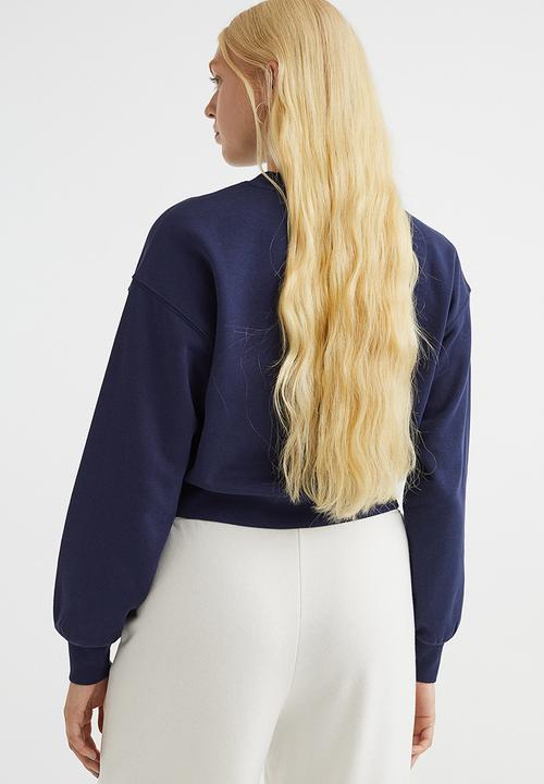 H&M - Cropped sweatshirt - dark blue/authentic lifestyle