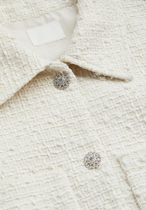H&M - Rhinestone-button jacket - cream