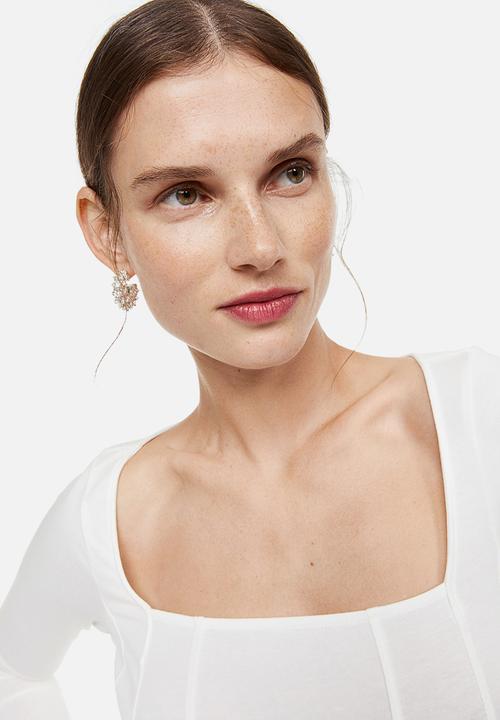 H&M - Long-sleeved bodysuit - white