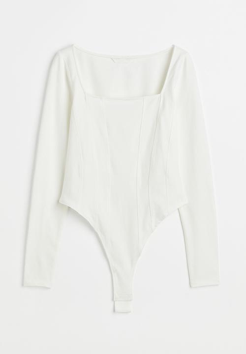 H&M - Long-sleeved bodysuit - white