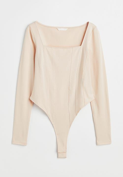 H&M - Long-sleeved body - light beige