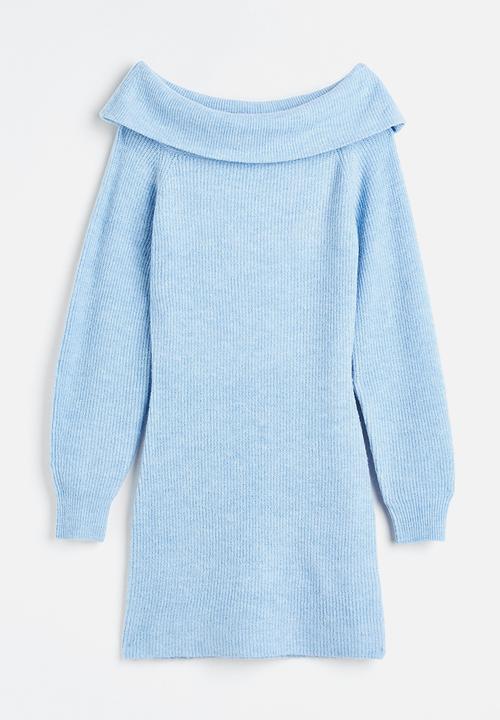 H&M - Off-the-shoulder bodycon dress - light blue