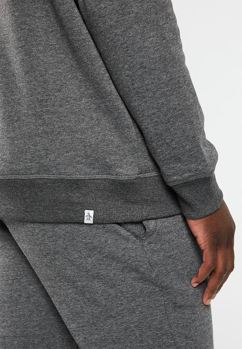 Original Penguin - Penguin corpo zip hoodie  - heather black