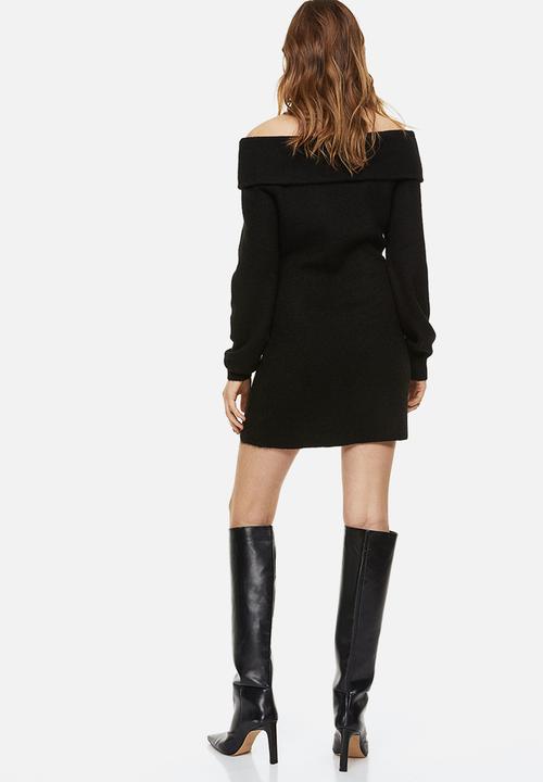 H&M - Off-the-shoulder bodycon dress - black