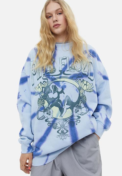H&M - Oversized printed sweatshirt - light blue/pink floyd