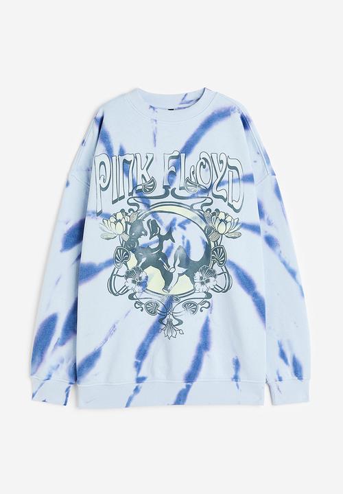 H&M - Oversized printed sweatshirt - light blue/pink floyd