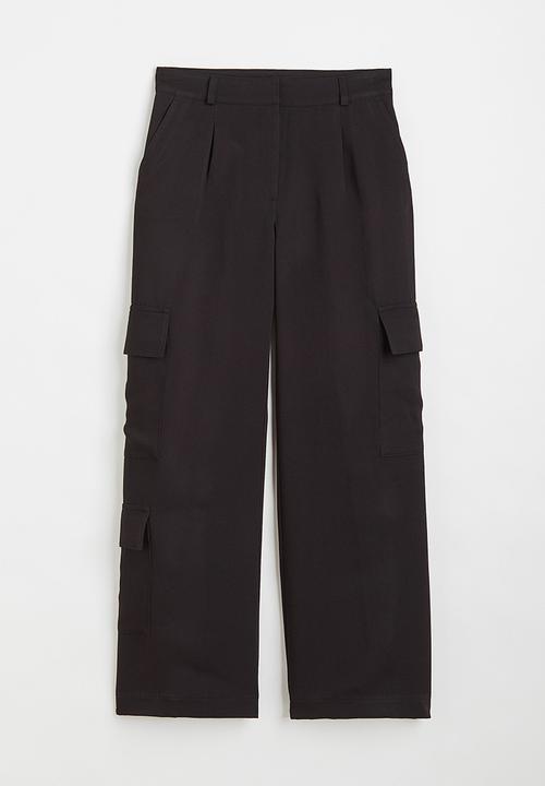H&M - Twill utility trousers - black