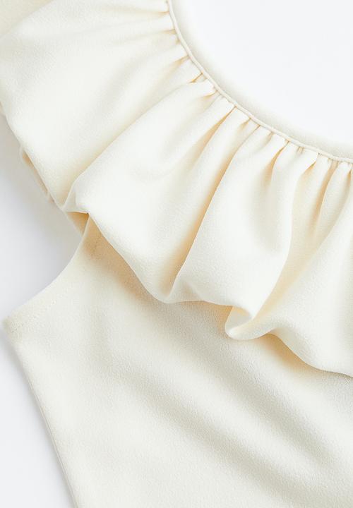 H&M - Flounced one-shoulder top - white