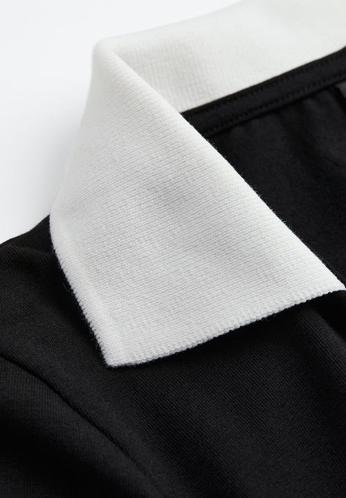 H&M - Collared bodycon dress - black/white