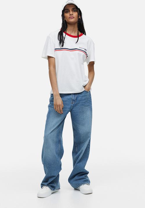 H&M - T-shirt - white/we play to win