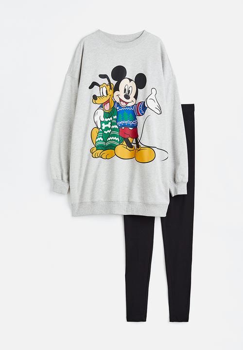 H&M - Printed pyjamas - grey/mickey mouse