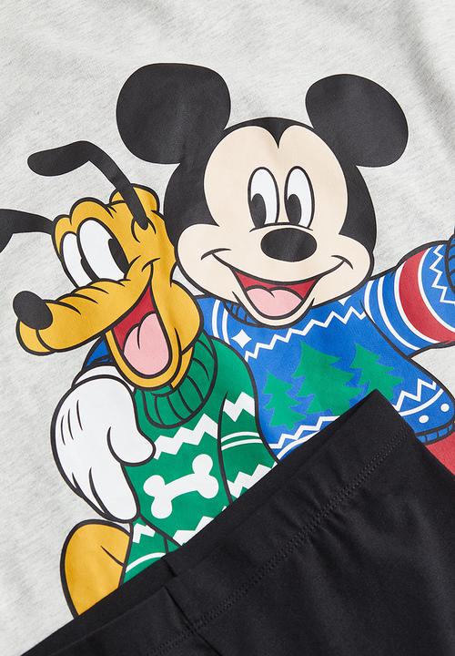 H&M - Printed pyjamas - grey/mickey mouse