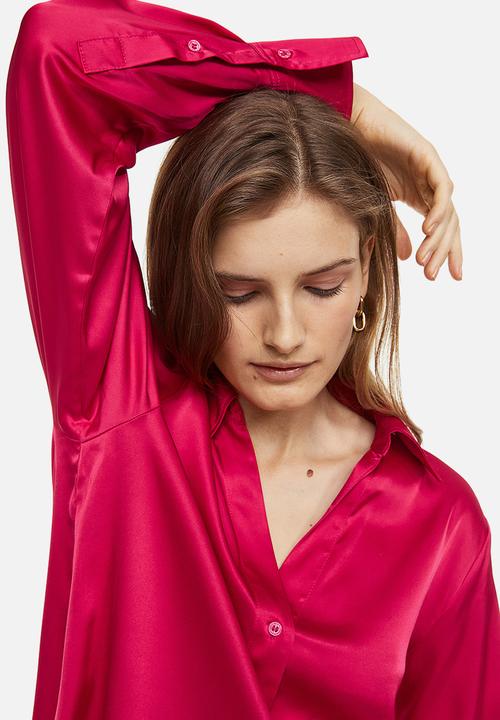 H&M - V-neck blouse - cerise 