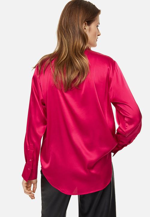 H&M - V-neck blouse - cerise 