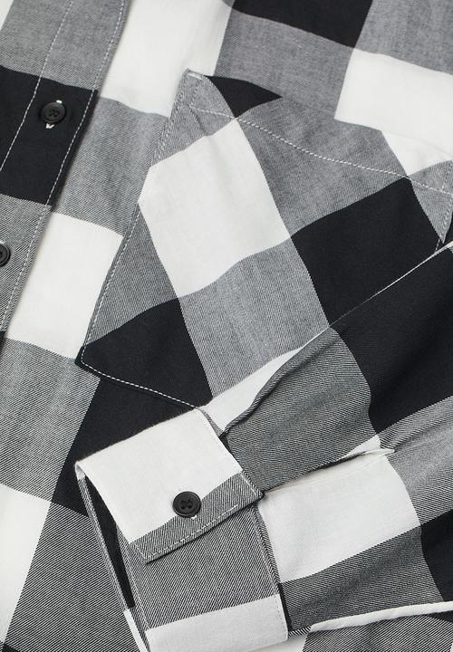 H&M - Checked shirt - black/white checked