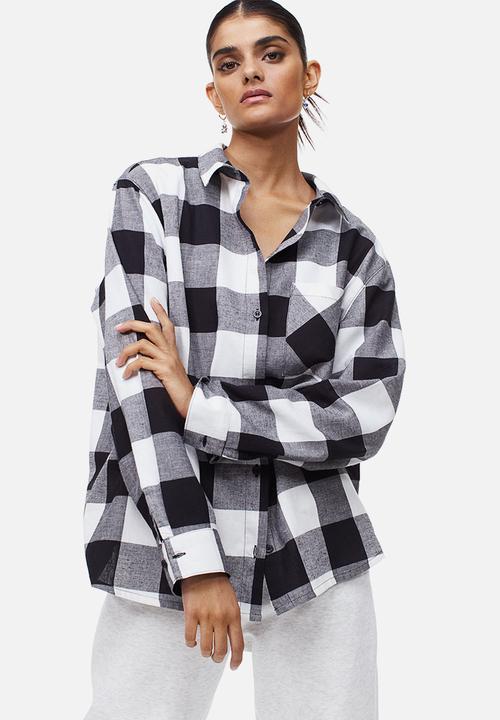 H&M - Checked shirt - black/white checked
