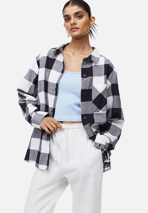 H&M - Checked shirt - black/white checked