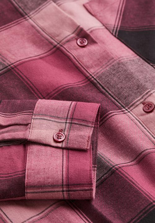 H&M - Checked shirt - pink/checked