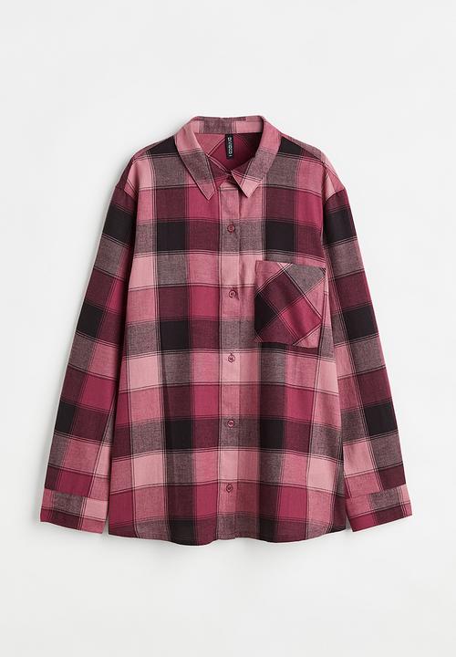 H&M - Checked shirt - pink/checked