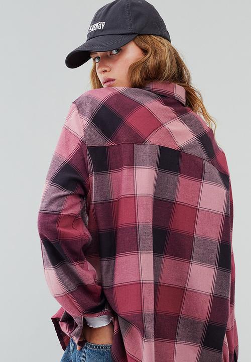 H&M - Checked shirt - pink/checked