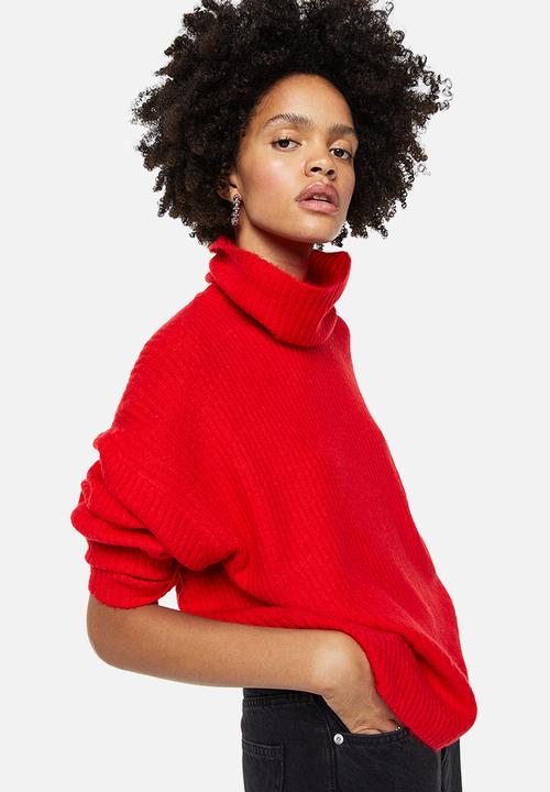 H&M - Oversized polo-neck jumper - red