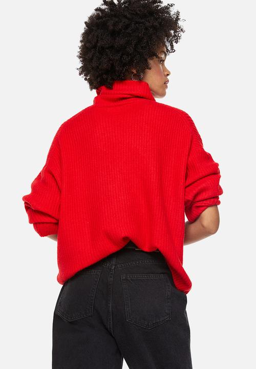 H&M - Oversized polo-neck jumper - red