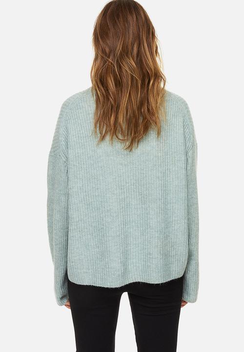 H&M - Oversized polo-neck jumper - light green