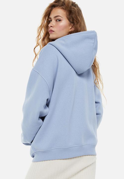 H&M - Oversized zip-through hoodie - light blue/snoopy