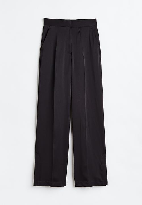 H&M - Satin trousers - black