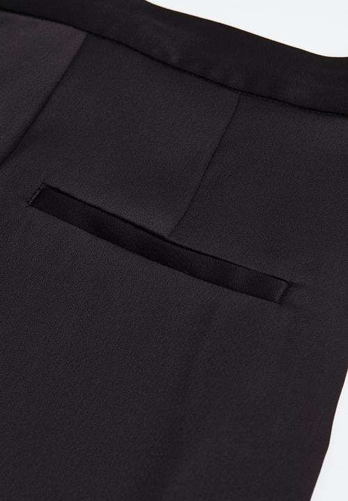 H&M - Satin trousers - black