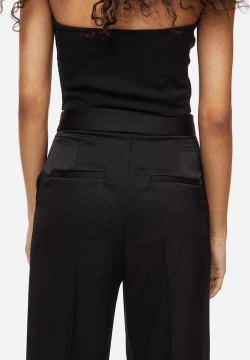 H&M - Satin trousers - black