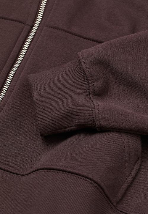 H&M - Oversized zip-through hoodie - dark brown
