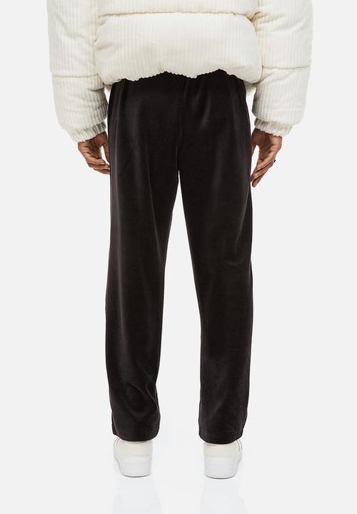 H&M - Relaxed fit velour joggers - black