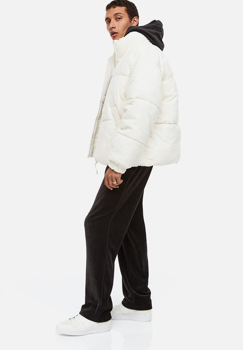 H&M - Relaxed fit velour joggers - black