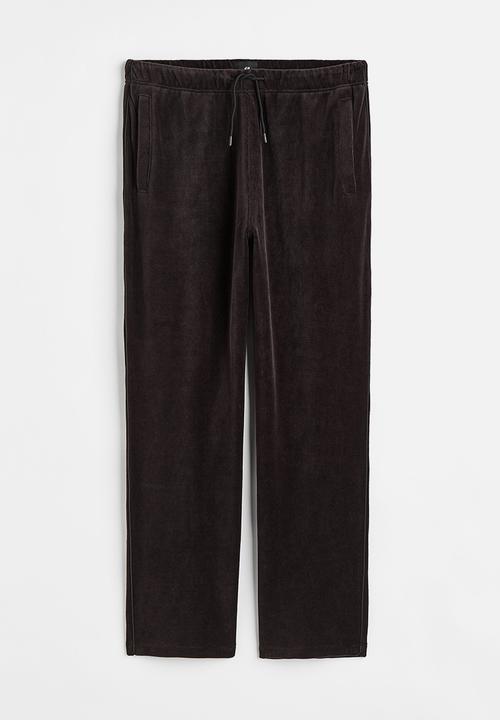 H&M - Relaxed fit velour joggers - black
