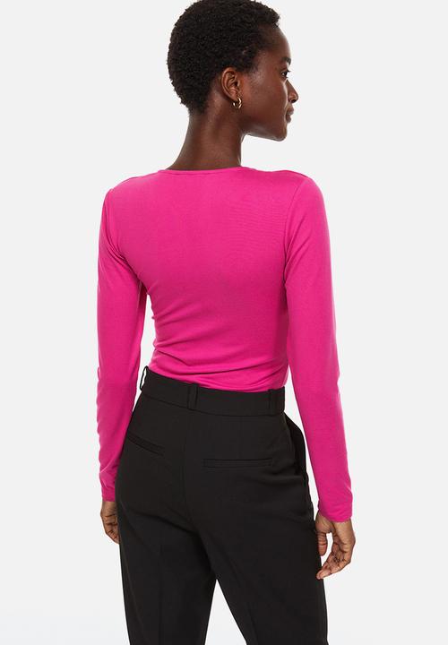 H&M - V-neck bodysuit - cerise
