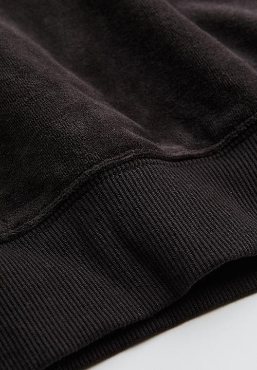 H&M - Oversized fit velour hoodie - black