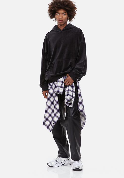 H&M - Oversized fit velour hoodie - black