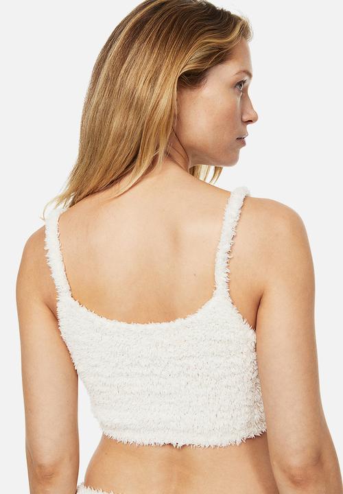 H&M - Fluffy crop top - light beige