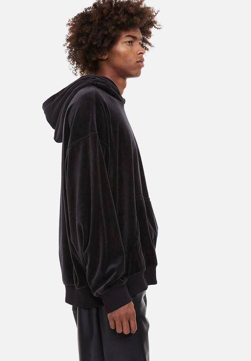 H&M - Oversized fit velour hoodie - black