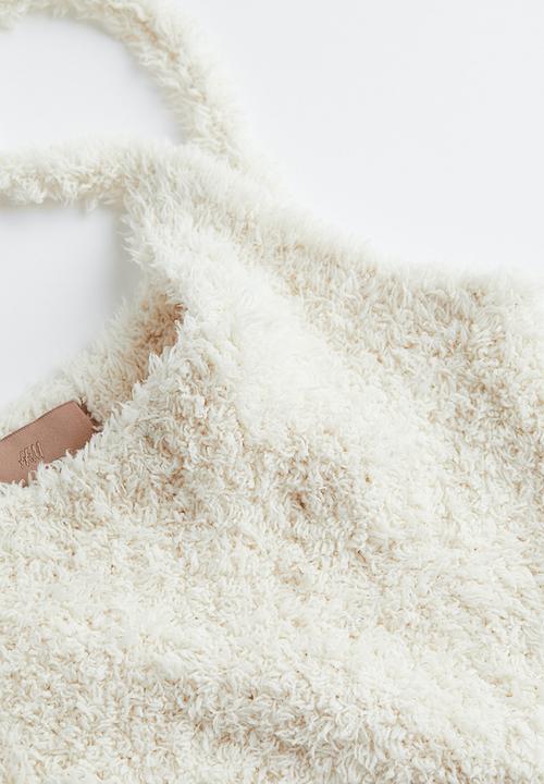 H&M - Fluffy crop top - light beige
