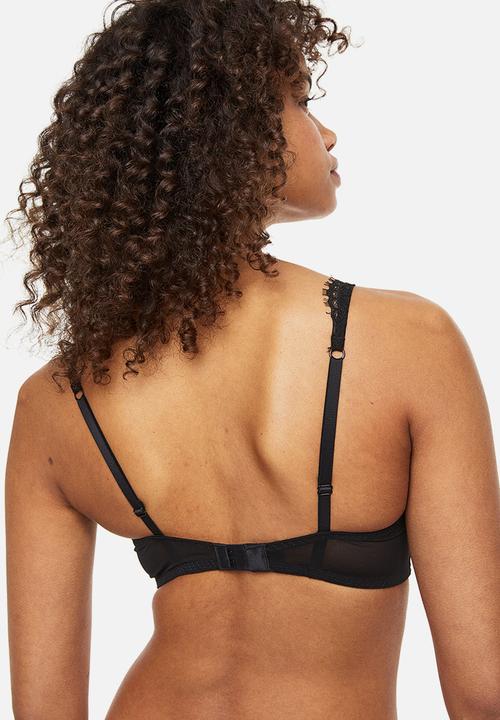 H&M - Padded underwired lace bra - black