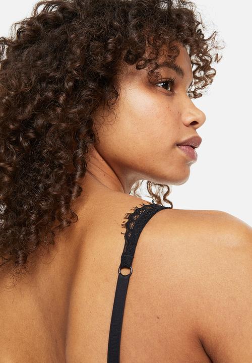 H&M - Padded underwired lace bra - black