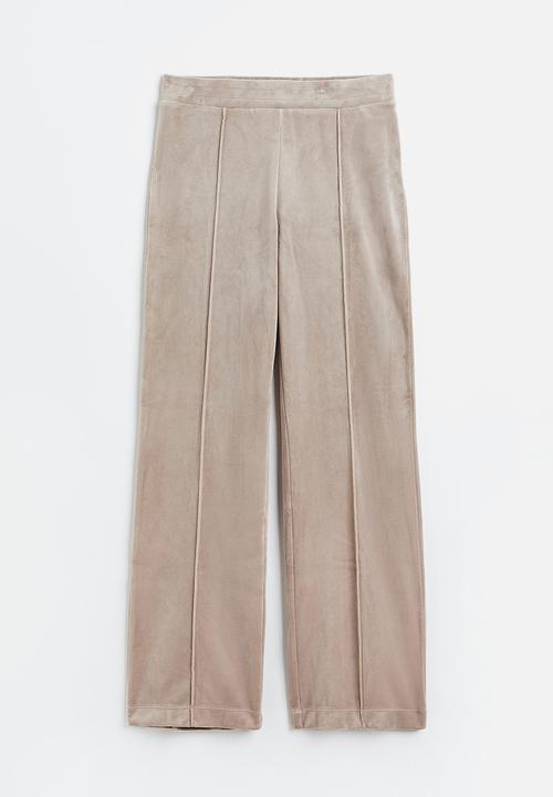 H&M - Velour trousers - greige