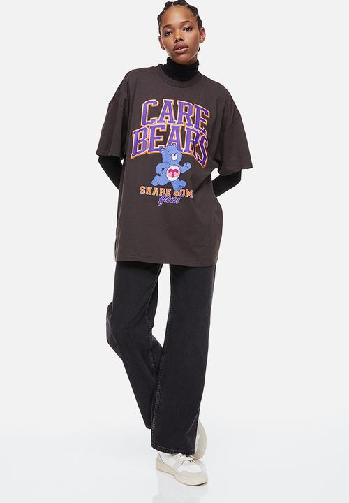 H&M - Printed T-shirt - dark grey/care bears