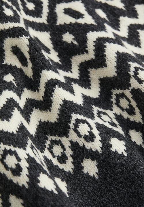 H&M - Jacquard-knit jumper - dark grey/patterned