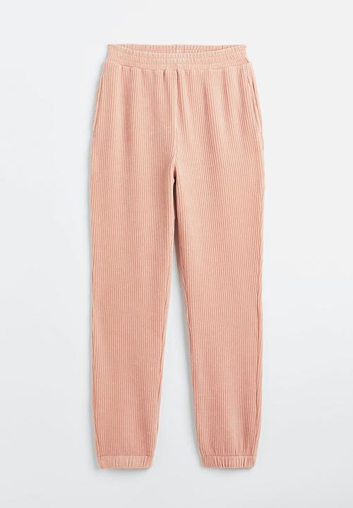 H&M - Velour joggers - powder pink